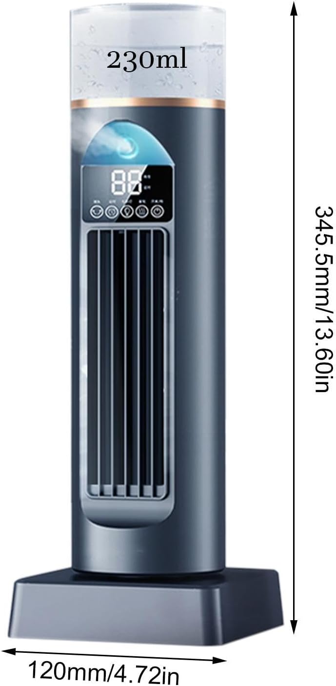  Ventilateur De Climatiseur – Refroidisseur D'air Par Évaporation Sans Pales, Ventilateur De Refroidissement Avec Minuterie À Distance, Système D'humidification D'espace Silencieux | Dispositif De Refr