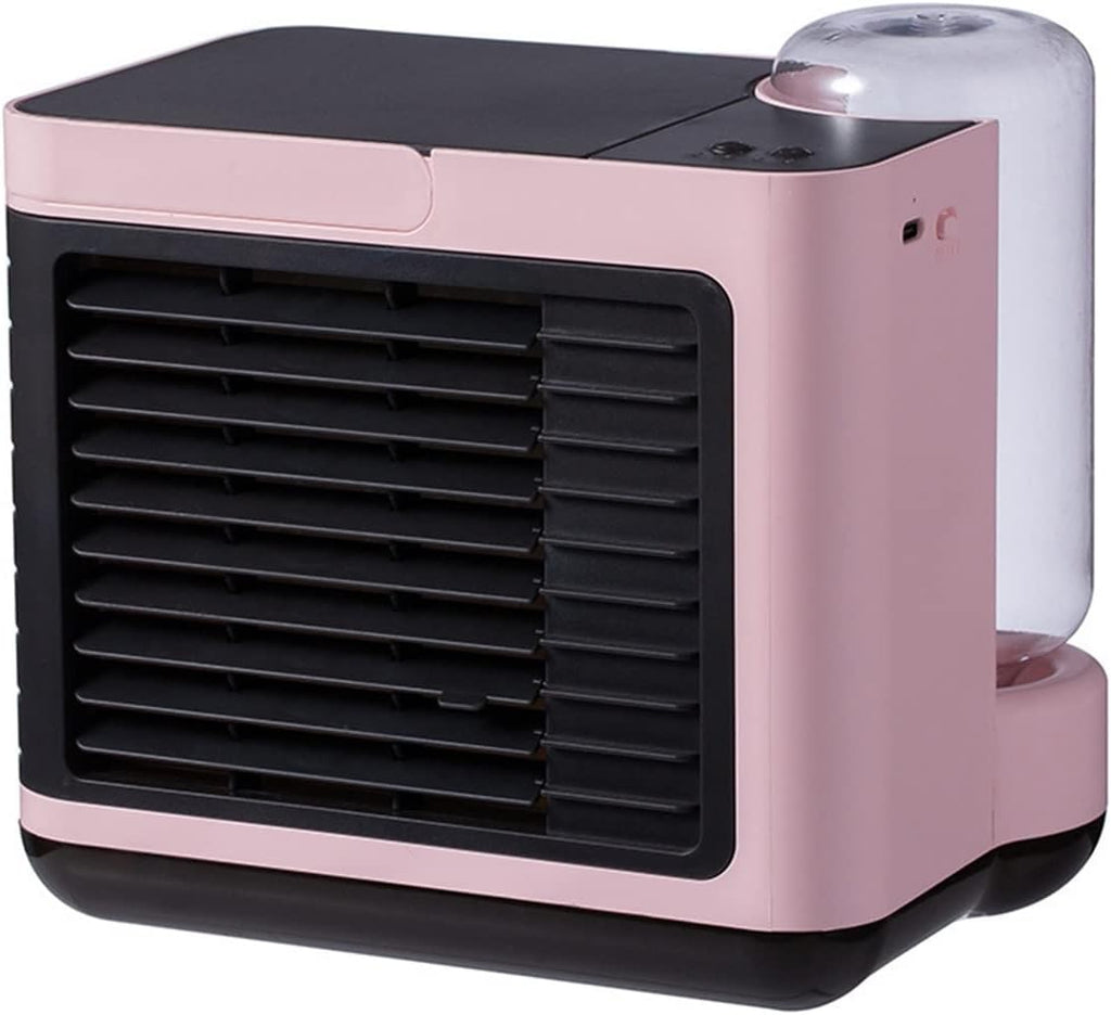  DieffematicKTY Climatiseur Mobile Air Conditioning Air Cooler Negative ION Air Cooler Mini Three-Speed Mode Cooling Fan Charging Home Desktop Air Conditioner (Color : Pink)