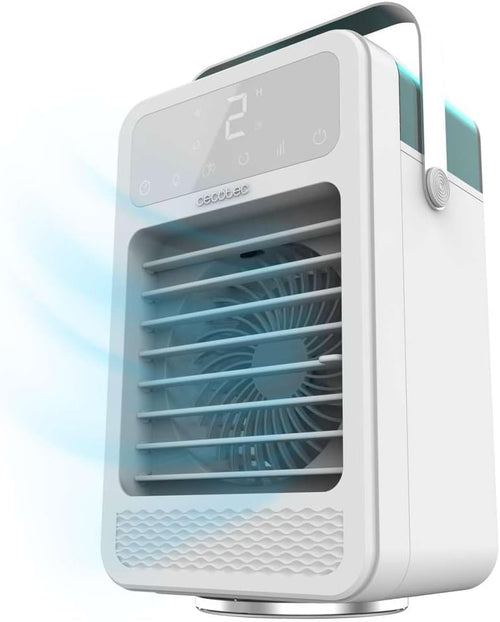  Cecotec Climatiseur Portatif EnergySilence 600 DeskChill Rotate, Capacité De 500 Ml, Contrôle Tactile, 4 Vitesses, Oscillation à 70°, Minuterie Et AutoOff, Éclairage LED