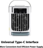 Mini Climatiseur Par évaporation De 500 Ml Avec Lumière Ambiante Bleue, 5 V 7 W, Climatiseur Portable à 3 Vitesses, Refroidisseur D'air Personnel Avec Humidificateur Pour Chambre, Bureau