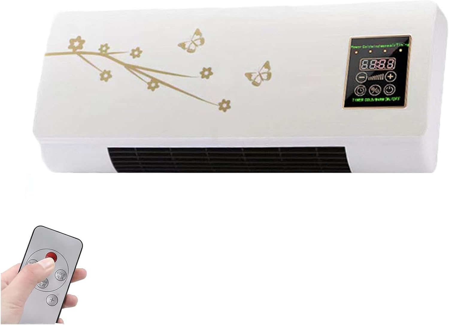  Air Conditioner Mur 2-en-1 Frais/Chaud, Silencieux Avec Télécommande, Compact Et Léger, Idéal Pour Le Bureau, Maison, Chambre à Coucher