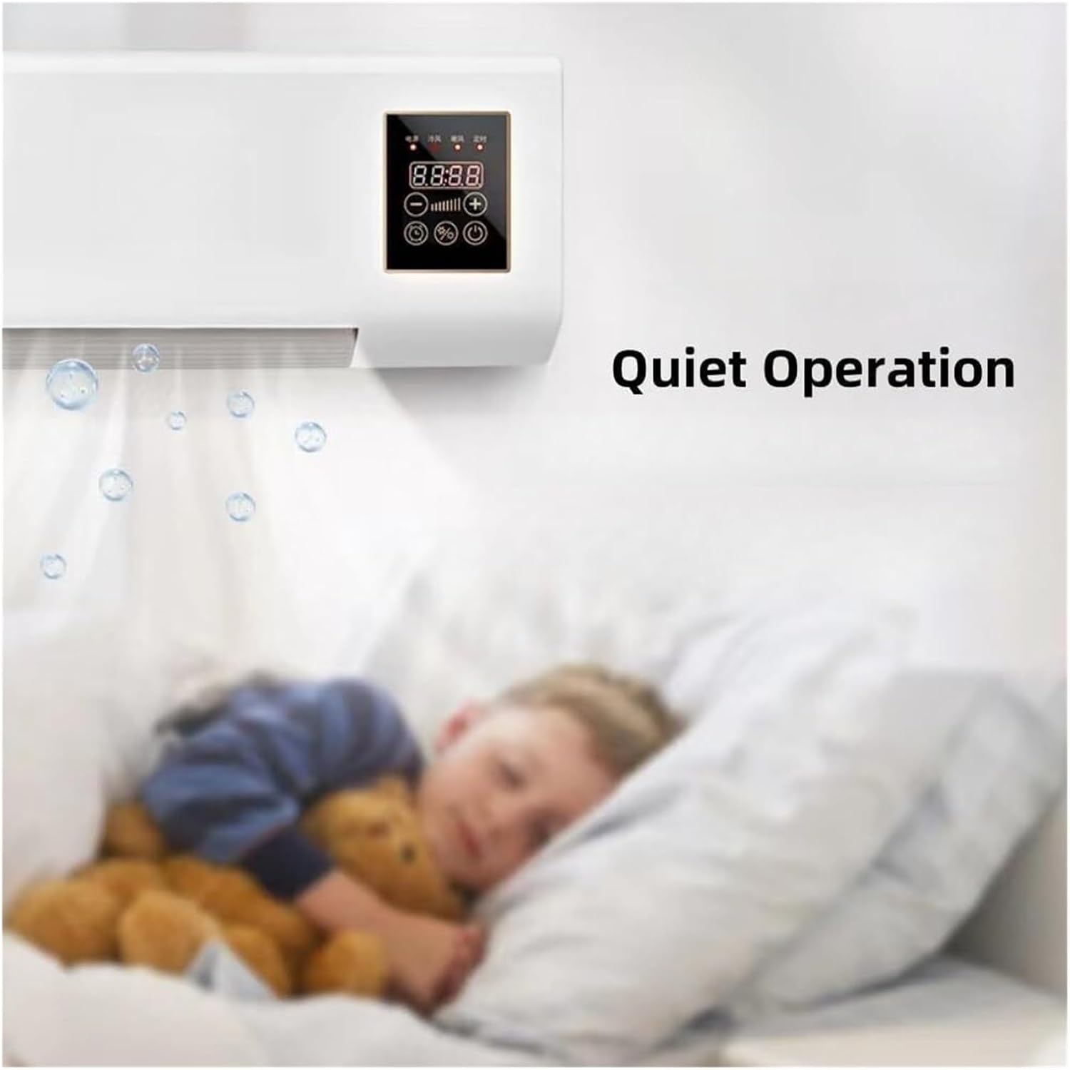  Air Conditionneur Mur 60W, Système De Refroidissement, Fonctionnement Calme Sous 45dB, Avec Télécommande, Conception Compacte Pour Bureau Et Chambre À Coucher
