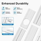  Kit Calfeutrage Climatiseur, Kit De Fenêtre Pour Climatiseur Mobile Avec Adapt Universel 13/15cm, Plaque Coulissante De Fenêtre Réglable Kit, Facile à Installer, Pas De Perçage