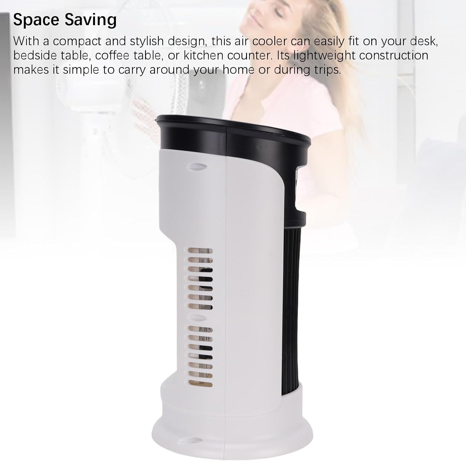  Srliya Climatiseur Portable 3 En 1 Avec 6 Vitesses, Réservoir D'eau De 300 Ml, Alimentation USB, Humidificateur Et Purificateur D'air Par évaporation, Filtre Intégré, Idéal Pour L