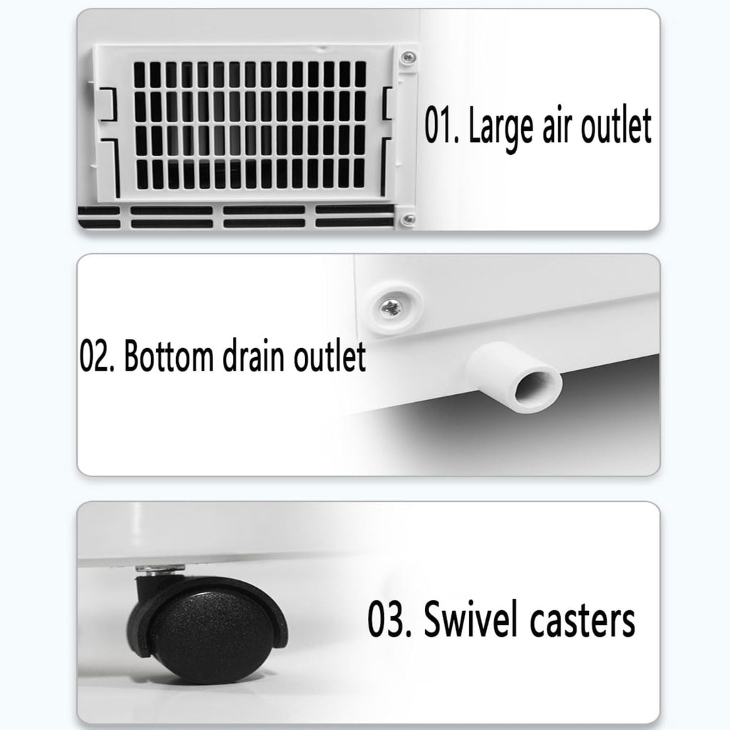  Unité De Refroidissement De Climatiseur Portable Avec Ventilateur Et Déshumidificateur Pour L'opération De Chambre Au Calme Refroidit Jusqu'à 450 Sq.ft Kit D'installation De Fenêtre Complète Smart AC
