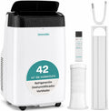  SereneLife Climatiseur Mobile Silencieux,9000 BTU,Climatiseur Portable 3-en-1 Avec Fonction Déshumidificateur Intégré,Mode Ventilateur,Télécommande,Kit D'Évacuation Complet Montable Sur Fenêtre,Blanc