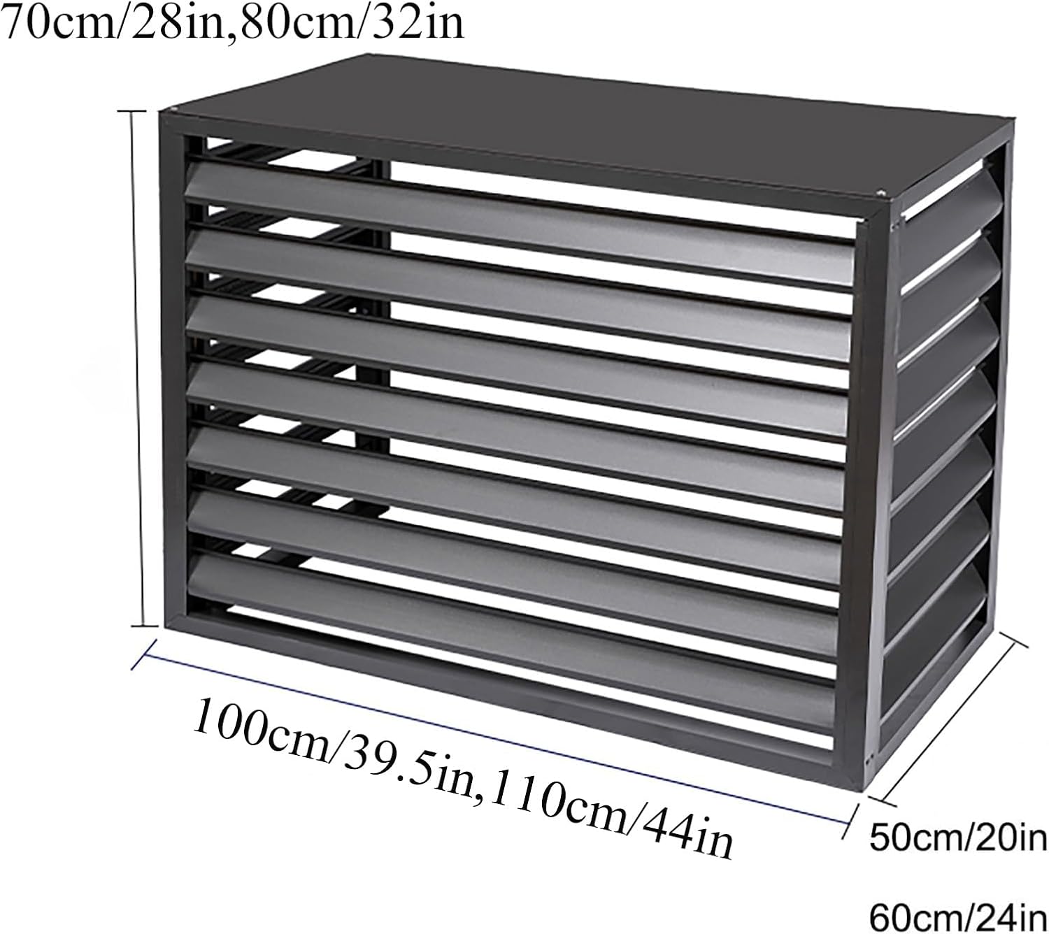 GENERIC Housse De Protection En Aluminium Pour Climatiseur Extérieur Et Pompe à Chaleur Pour Radiateur à Condensateur, Unité CA Divisée, Résistante Aux Intempéries, Protection Durable Et élégante