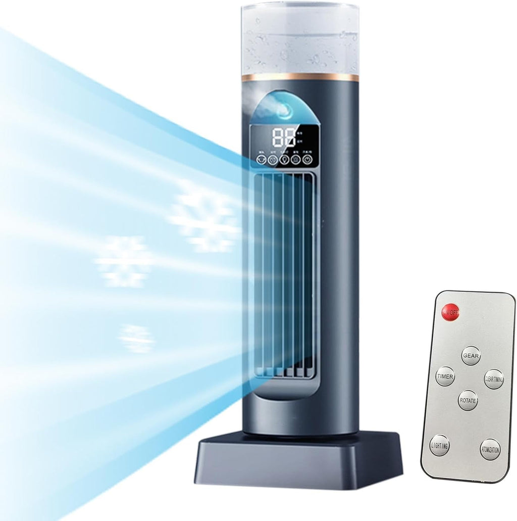  Ventilateur D'air Froid – Climatiseur Personnel, Humidificateur Par évaporation à Vitesses Réglables, Gadgets Cool Avec Minuterie Et Télécommande, Refroidisseur D'espace Sans Lame | Bureau à Domicile