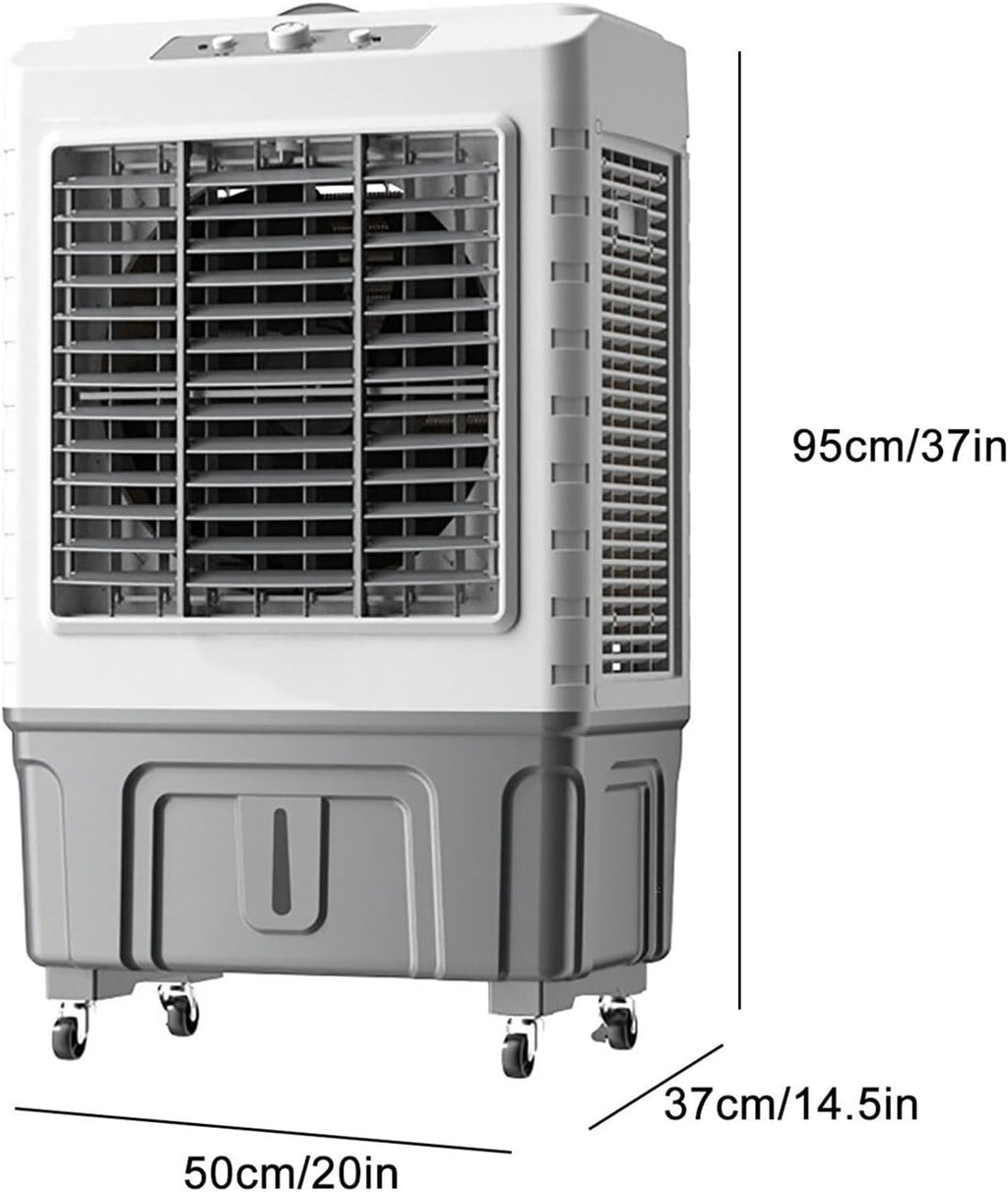GENERIC Refroidisseur Par évaporation Portable, Ventilateur Oscillant 120°, 3 Vitesses, Grand Réservoir D'eau, Blocs De Glace Inclus Pour La Maison, La Terrasse, Le Garage, Le Refroidissement Extérieur