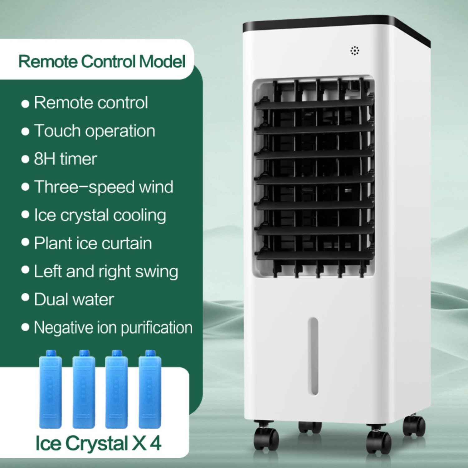 GENERIC Windowless Portable Air Conditioners 9L Evaporative Air Cooler LED Display Portable Cooling Fan Air Purifier 3 Speeds 90°Oscillating 8H Timer Cooling AC Unit Humidifier For Home Office Bedro