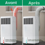  150 X 50 Cm Couvercle De Tuyau De Climatisation Portable - Isolation Tuyau Climatiseur Manchon - Housse Tuyau Climatiseur Mobile,isolée, Facile à Installer