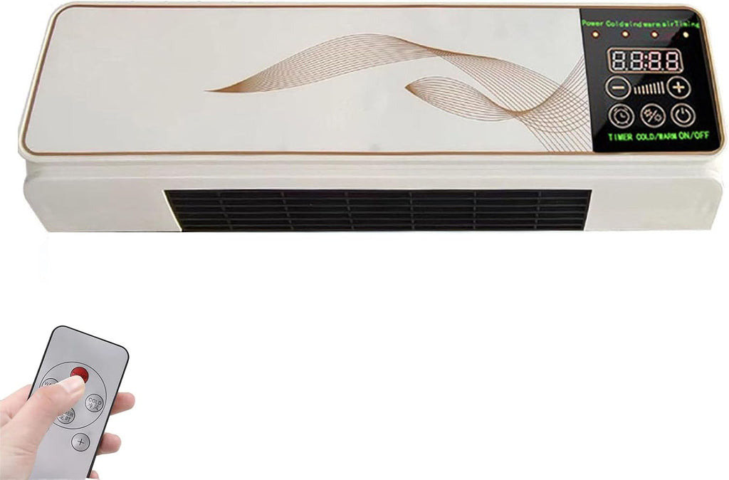  Climatisation 2-en-1 Chauffage De Refroidissement, Unité De Mini-mur Divisé Super Silencieux Avec Télécommande, Portable Sans Foret Installable, Idéal Pour La Chambre De Bureau Maison Économie D'énerg