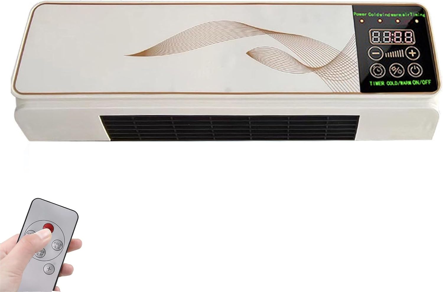  Climatisation 2-en-1 Chauffage De Refroidissement, Unité De Mini-mur Divisé Super Silencieux Avec Télécommande, Portable Sans Foret Installable, Idéal Pour La Chambre De Bureau Maison Économie D'énerg