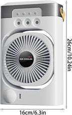  Climatiseur Personnel - Climatiseur De Ventilateur Plus Frais Bas Bruit - Humidificateur De Bureau D'inclinaison à 120 Degrés Avec 3 Modes De Brouillard Pour Chambre, Salon
