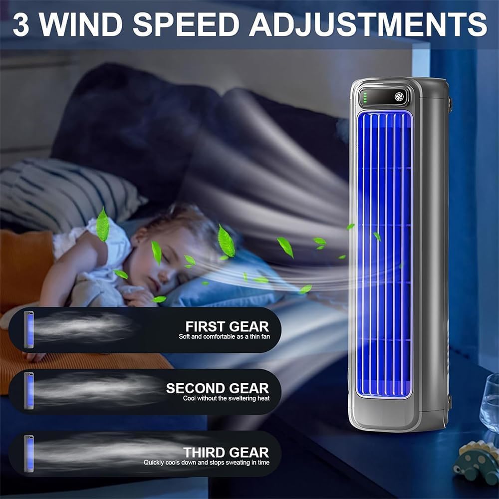  Climatiseur Portable – 3 Vitesses, Brancher/rechargeable, Unité De Climatisation Mobile Ultra Silencieuse Pour Bureau, Maison, Petits Espaces, Refroidissement Personnel à économie D'énergie
