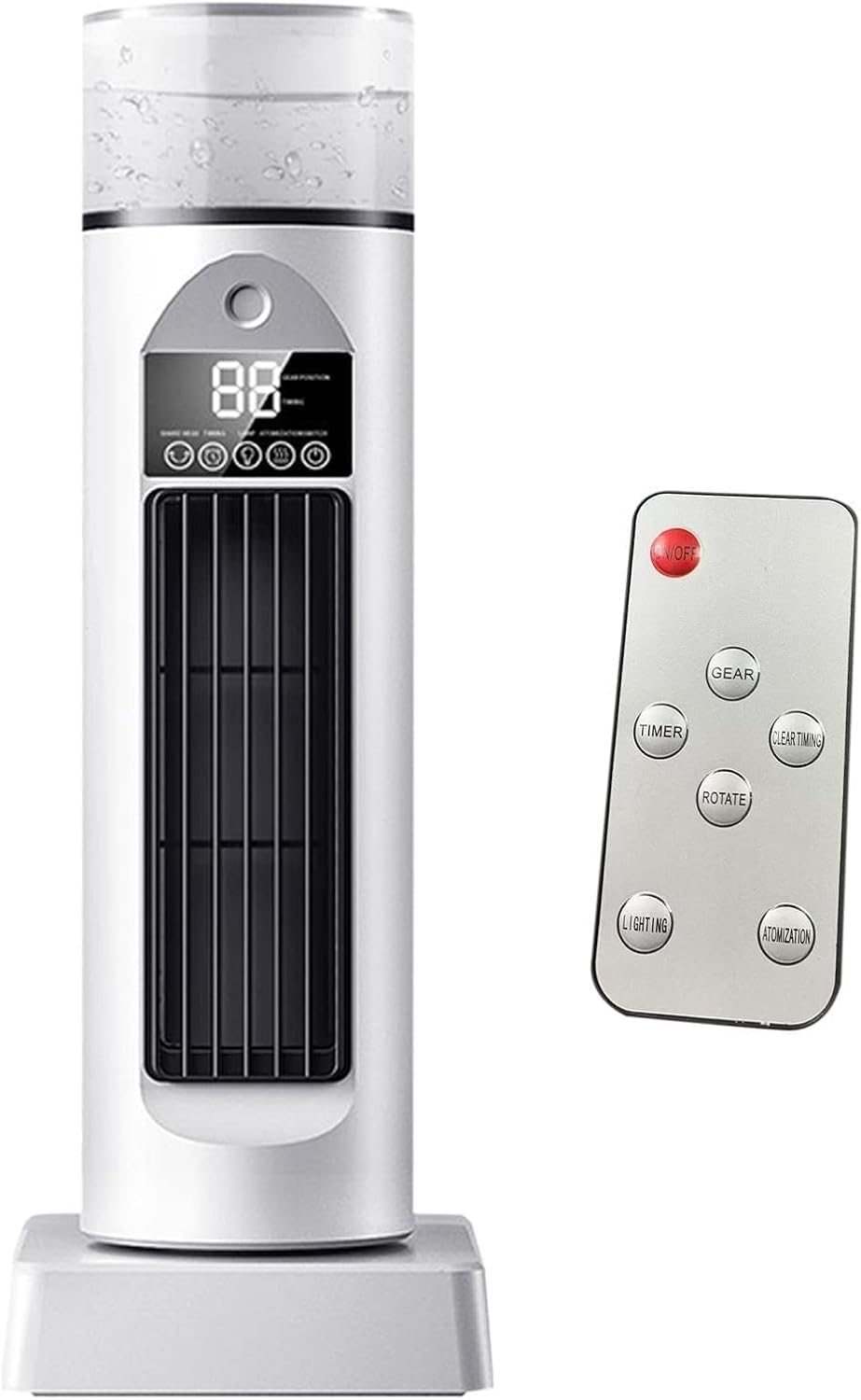 GENERIC Ventilateur De Climatisation – Climatiseur Portable, Humidificateur à Vitesses Réglables Par évaporation, Gadgets Cool Avec Minuterie Et Télécommande, Refroidisseur D'espace Sans Pales Pour La Maison