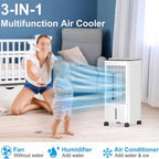GENERIC Refroidisseur D'air Par évaporation, Ventilateur Oscillant à 90° Avec Télécommande, Minuterie 15h, 3 Vitesses Et 3 Modes, Grand Réservoir, Pour Chambre à Coucher Et Bureau