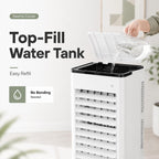  Rafraîchisseur D'air Par évaporation Mobile Avec 3 Modes De Refroidissement Réglables, Rafraîchisseur D'air Par évaporation Portable Avec Réservoir à Remplissage Par Le Haut