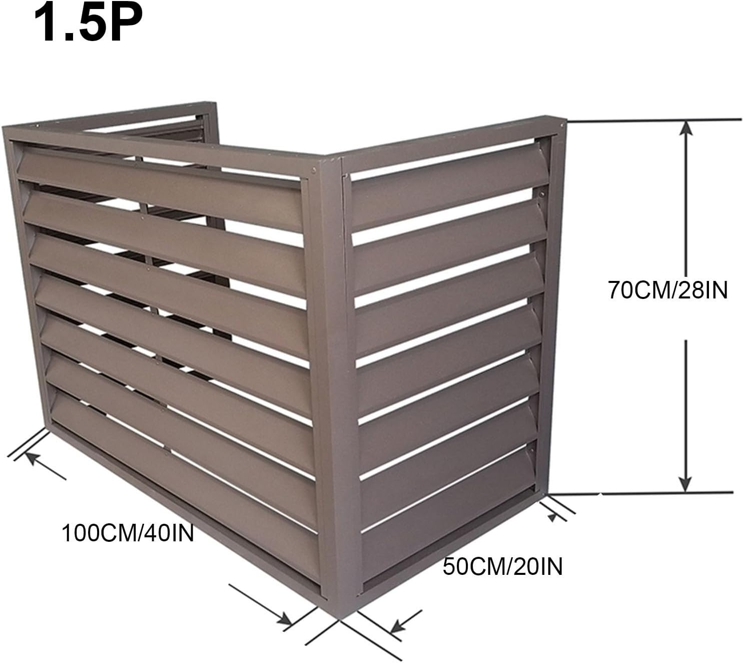 GENERIC Cache-radiateur En Aluminium Robuste Pour Climatiseur – Mini Unité De Climatisation Extérieure Divisée Protection Antivol Réduction Du Bruit Style Clôture Pour Cacher Les Unités Extérieures
