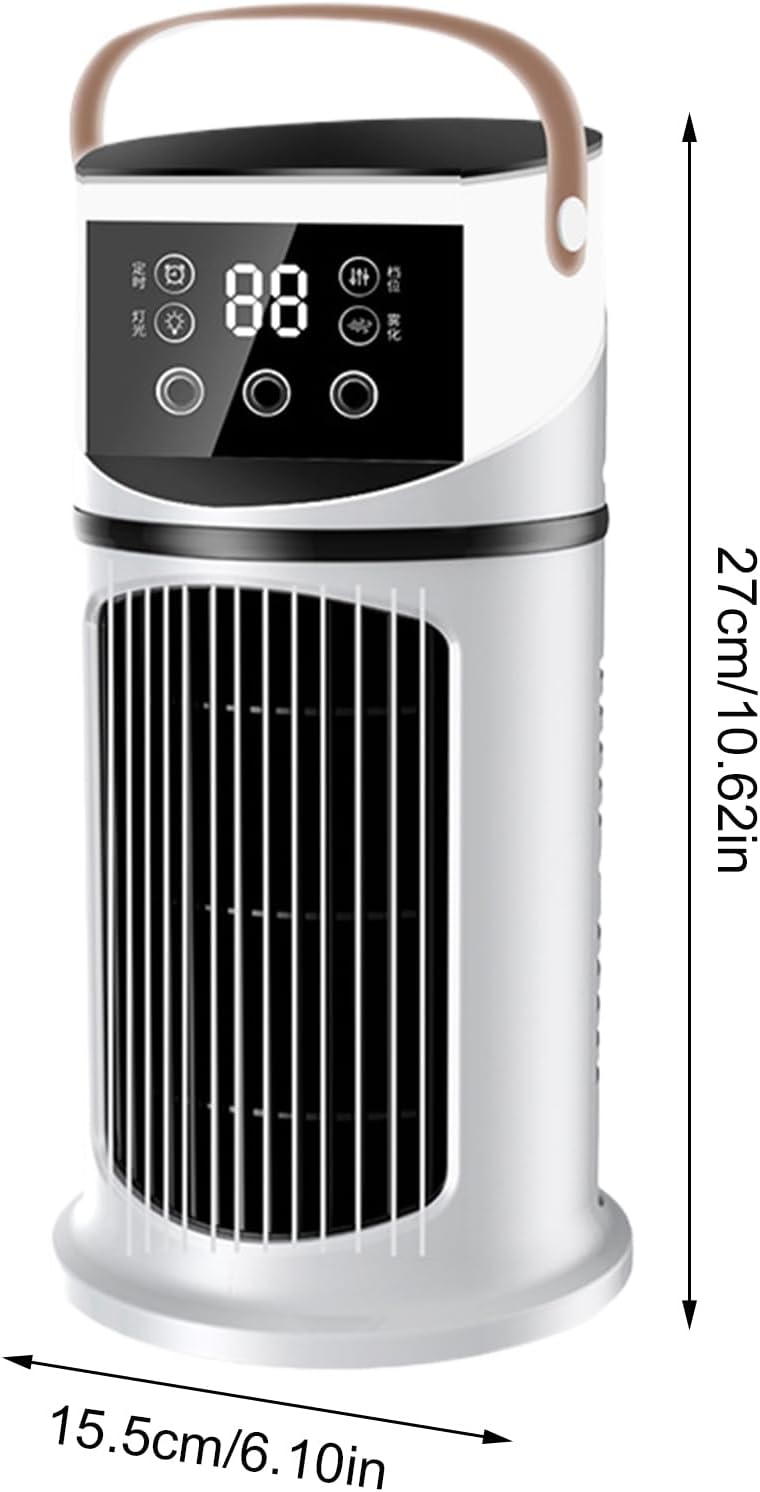 Ventilateur D'unité AC Portable – Souffleur D'air Personnel Par évaporation De 25 Cm, Unité De Bureau De Refroidissement Silencieuse | Ventilateur Compact Pour Chambre à Coucher, Voiture, Tente De Cam