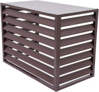 GENERIC Housse De Pompe à Chaleur Extérieure – Clôture De Protection En Aluminium Pour Climatiseur Pour Condensateur Résistant Aux Intempéries, Design à Dessus Plat, Marron, 100 X 50 X 70 Cm (L X L X H)
