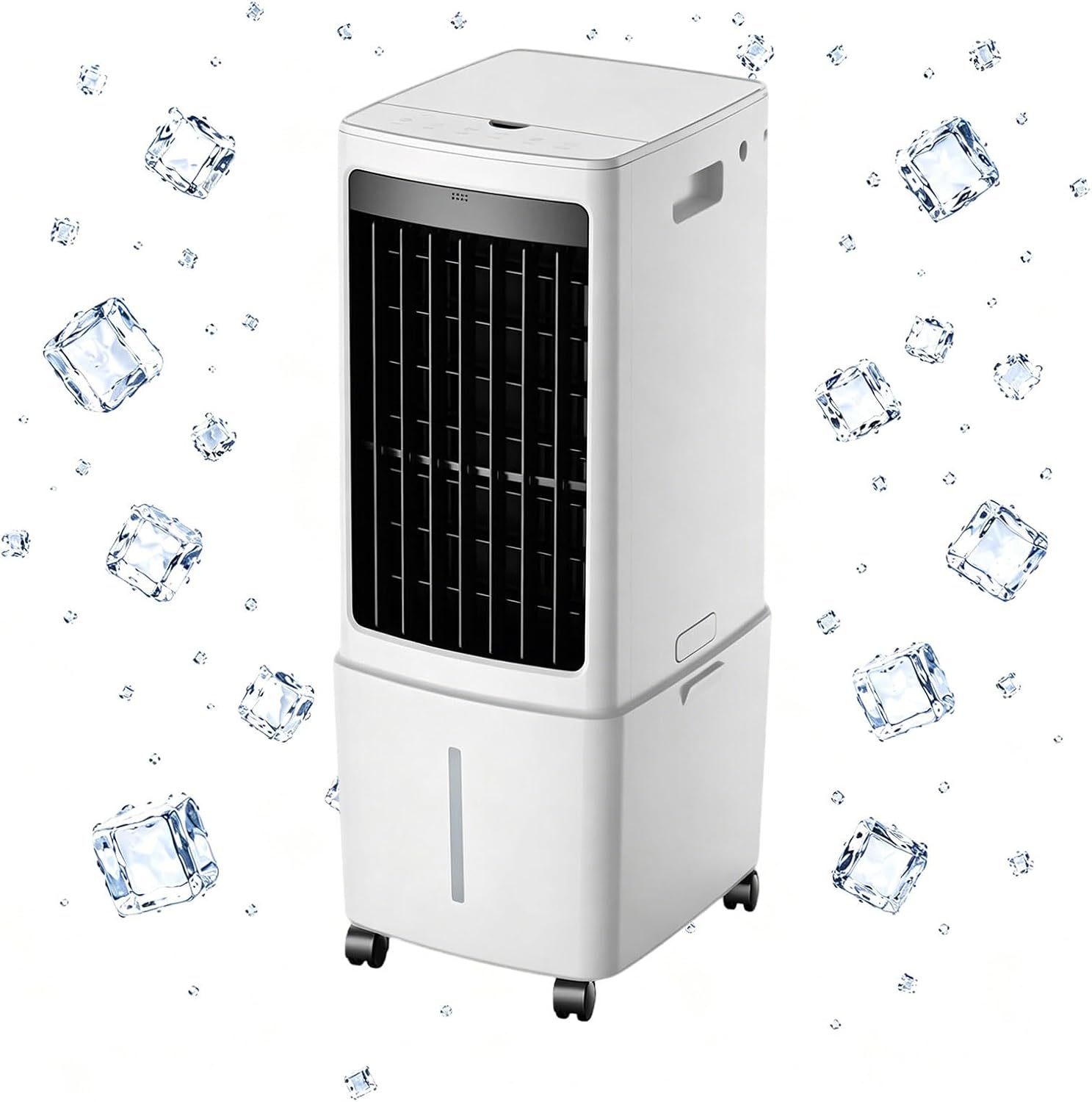 Refroidisseur D'air Par évaporation, Ventilateur De Refroidissement Avec Réservoir D'eau Amovible De 12 L Et Minuterie De 7,5 H, Unité De Climatisation Avec Télécommande Adaptée Au Salon, Au Garage,
