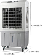  Industrial Evaporative Air Cooler With 120° Oscillation, 50L Water Tank, 3 Speeds & 6 Ice Packs For Large Rooms, Patios, Garages