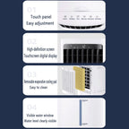 GENERIC Refroidisseur D'air évaporatif Portable Avec Réservoir D'eau 12L Et 2 Packs De Glace 60W Efficace énergétique 3 Vitesses 90° Oscillation 35dB Unité De Refroidissement De Ventilateur D'économie D'espac