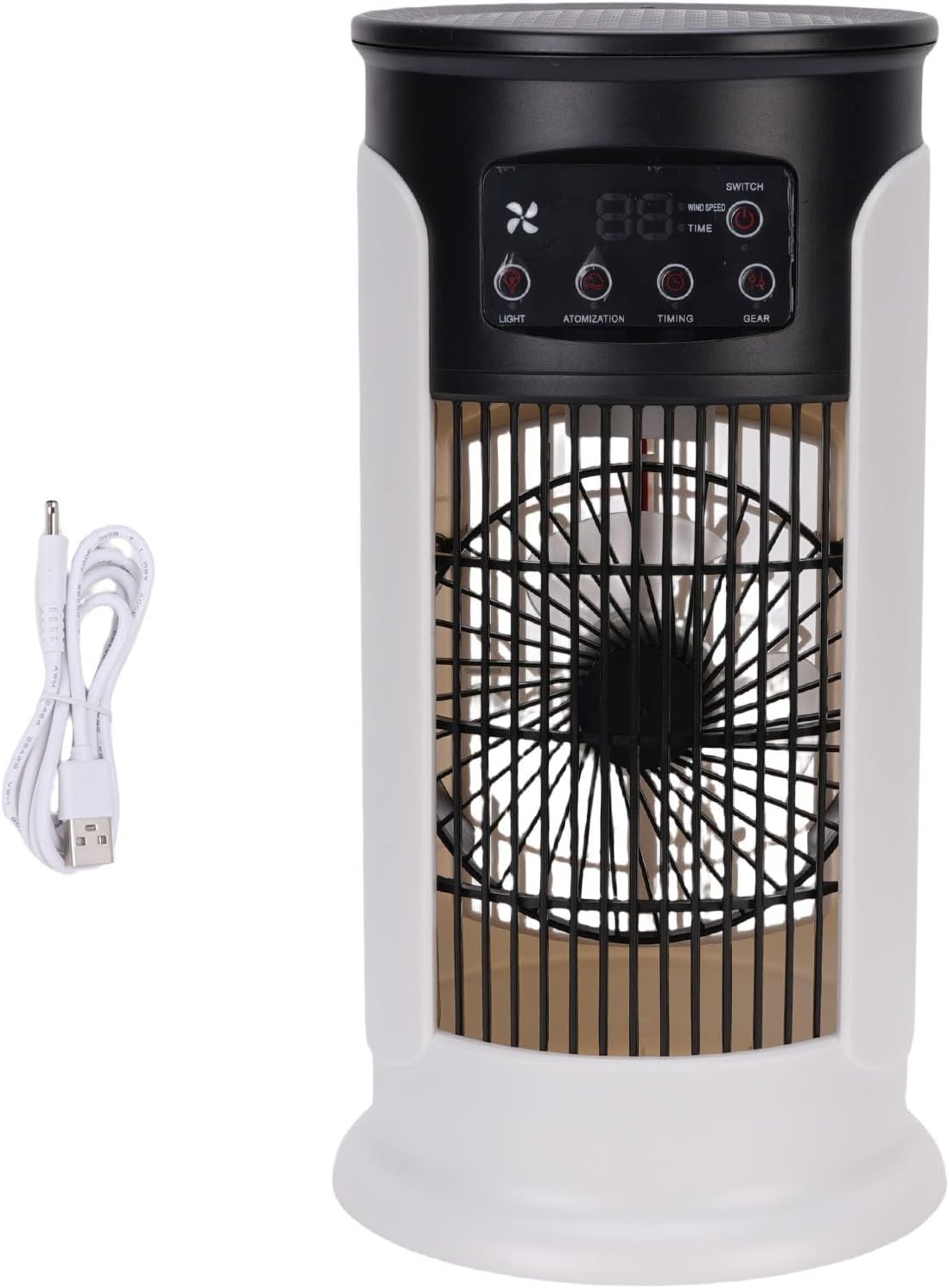  Srliya Climatiseur Portable 3 En 1 Avec 6 Vitesses, Réservoir D'eau De 300 Ml, Alimentation USB, Humidificateur Et Purificateur D'air Par évaporation, Filtre Intégré, Idéal Pour L