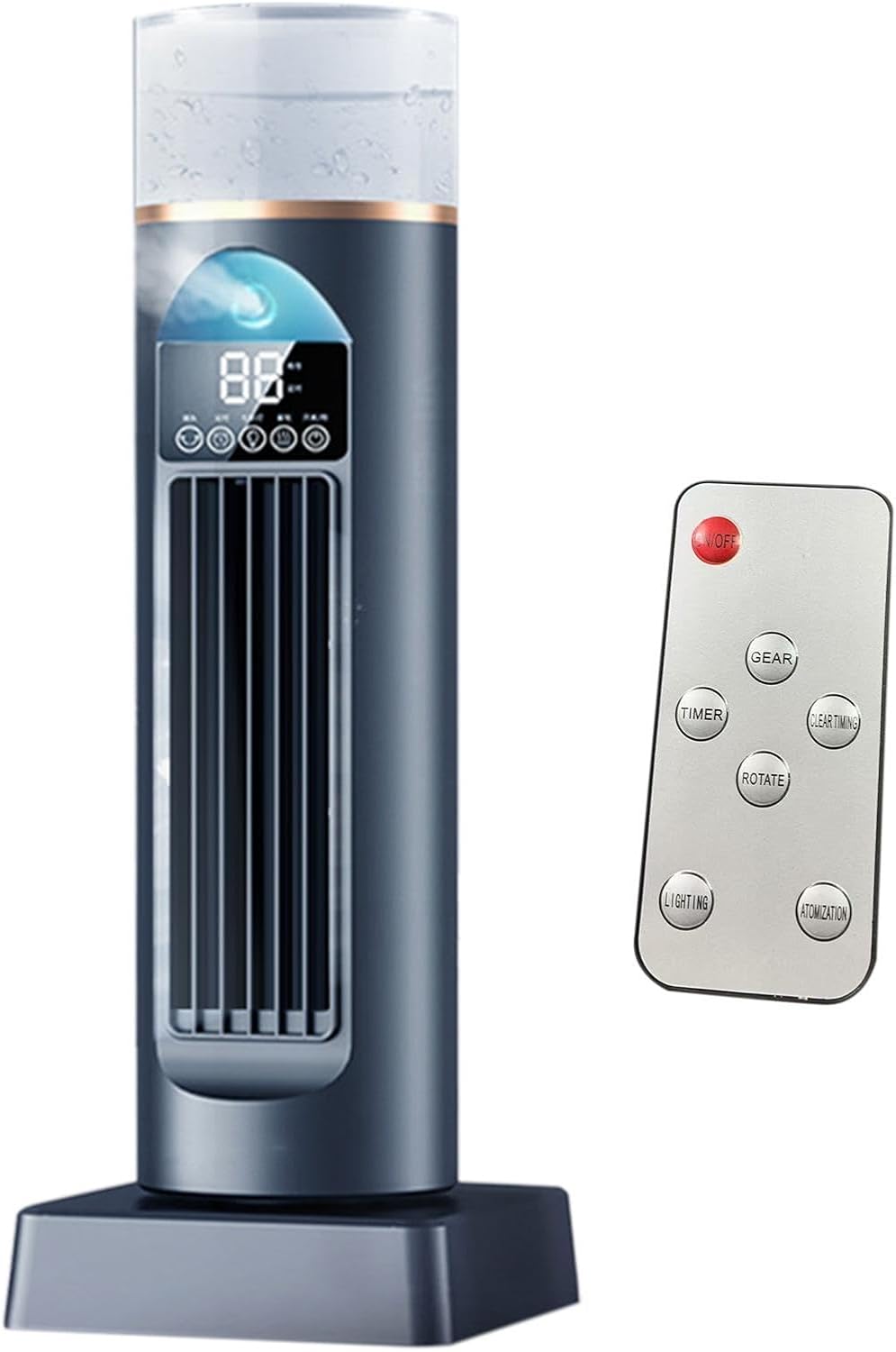  Ventilateur De Climatiseur – Refroidisseur D'air Par Évaporation Sans Pales, Ventilateur De Refroidissement Avec Minuterie À Distance, Système D'humidification D'espace Silencieux | Dispositif De Refr