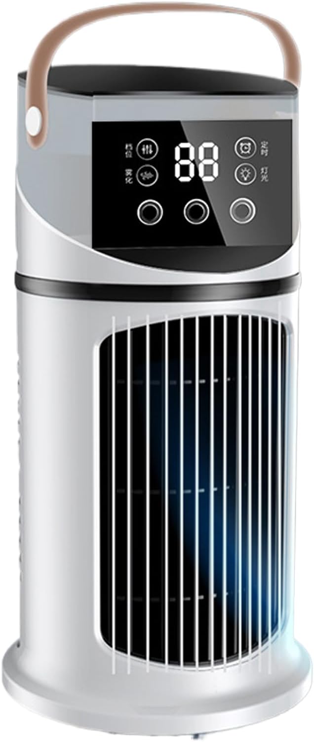  Ventilateur D'unité AC Portable – Souffleur D'air Personnel Par évaporation De 25 Cm, Unité De Bureau De Refroidissement Silencieuse | Ventilateur Compact Pour Chambre à Coucher, Voiture, Tente De Cam