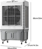 GENERIC Refroidisseur D'air évaporatif à 3 Vitesses 120 Ventilateur Portable Oscillant Avec Réservoir 50L Pour L'intérieur Extérieur Garage Commercial Utilisation Faible Bruit Efficace Refroidissement