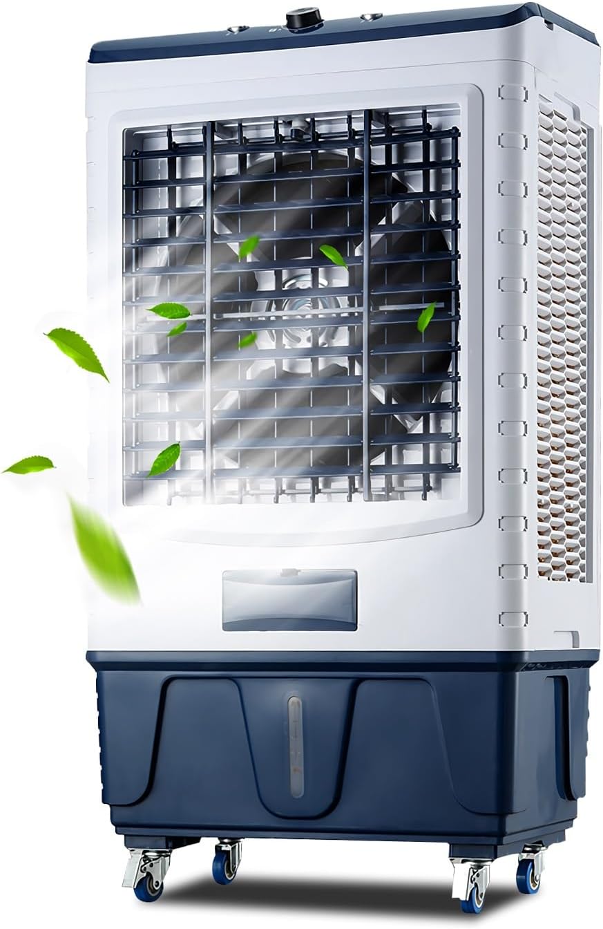  Refroidisseur D'air Par évaporation Commercial, Climatiseur à 3 Vitesses, Grand Réservoir D'eau, Oscillation à 120°, Molette De Défilement, Ventilateur De Climatisation Industriel