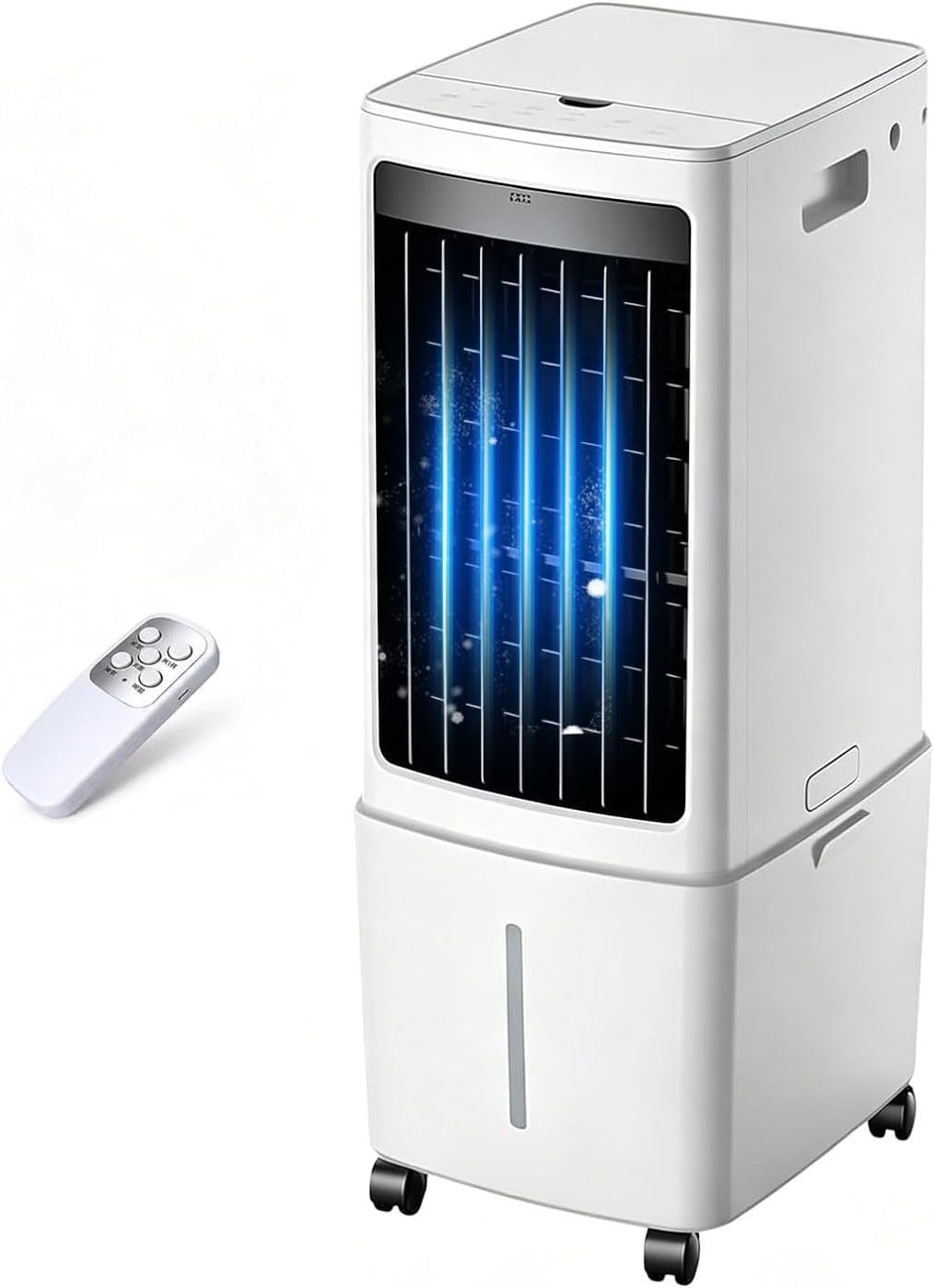  Climatiseur Mobile Portable De 12 L, 3 Vitesses, Ventilateur De Refroidissement Par évaporation Avec Réservoir D'eau Amovible, Télécommande, Minuterie De 7,5 H, Unité De Refroidissement Sur