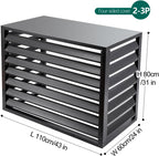 GENERIC Housse De Climatiseur Extérieur, Bouclier AC En Aluminium, Mini Condensateur Divisé, Housse Grise Résistante Aux Intempéries, Convient Pour 2-3 P, Et Accessoire D'extérieur élégant