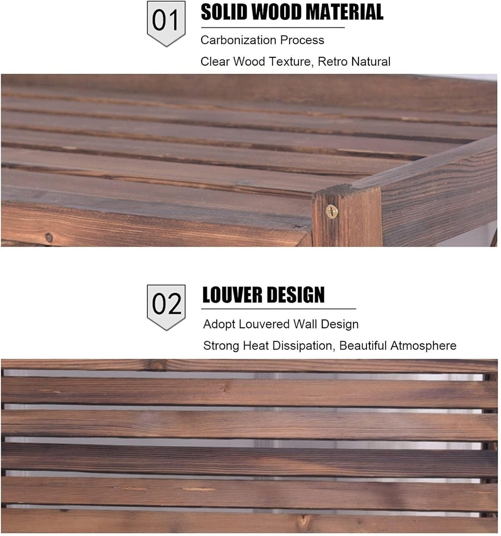  Housse De Protection En Bois Massif Pour Climatiseur - Brise-vue Décoratif Pour Volet Et Poubelle - Pompe à Chaleur - Support De Fleurs Pour Une Utilisation En Extérieur