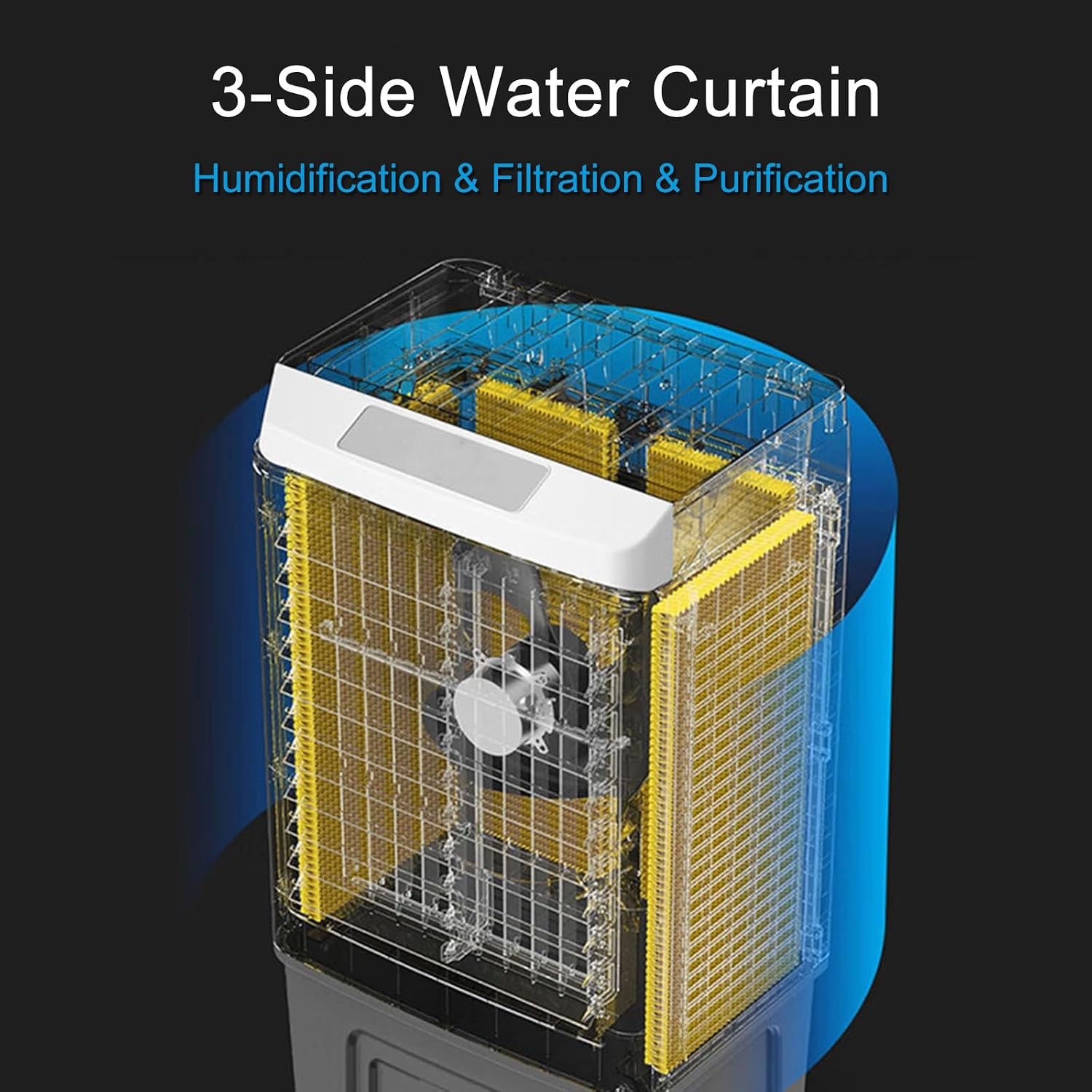  Refroidisseur D'air Par évaporation Commercial, Grand Réservoir D'eau Et Flux D'air Puissant Pour Les Grands Espaces, Télécommande, Oscillation Automatique à 3 Vitesses, Minuterie De 7,5 H