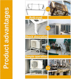 GENERIC Support De Climatiseur Sans Perçage Pouvant Supporter Jusqu'à 217,7 Kg - Support Au Sol Robuste Pour Mini Pompe à Chaleur - Coussinets D'amortissement Des Vibrations Inclus