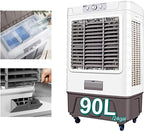 GENERIC Refroidisseur D'air Par évaporation Oscillant à 120°, 3 Vitesses De Vent, Grand Réservoir D'eau De 90 L Pour Un Refroidissement Efficace Dans Les Espaces Intérieurs Et Extérieurs