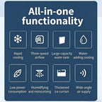 GENERIC Ventilateur De Refroidisseur D'air évaporatif 10L Avec Télécommande, Humidificateur De Brive De Bureau Portable Pour Bureau De Chambre à Coucher, Fonctionnement Silencieux à 3 Vitesses, énergie Effica
