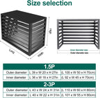 GENERIC Housse De Climatiseur Extérieur, Bouclier AC En Aluminium, Mini Condensateur Divisé, Housse Grise Résistante Aux Intempéries, Convient Pour 2-3 P, Et Accessoire D'extérieur élégant