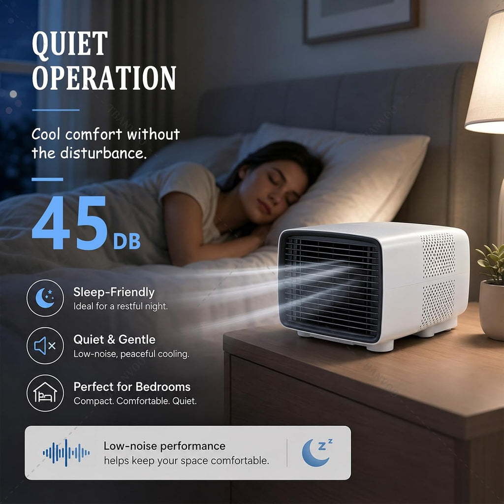  Fournissant Un Refroidissement De 3000BTU, Climatiseur Portable 280W Économie D'Énergie, Déshumidificateur Et Ventilateur, Écran Tactile Sans Fil, Silencieux, Pour Caravane, Tente Et Cuisine