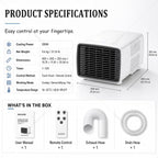  Fournissant Un Refroidissement De 3000BTU, Climatiseur Portable 280W Économie D'Énergie, Déshumidificateur Et Ventilateur, Écran Tactile Sans Fil, Silencieux, Pour Caravane, Tente Et Cuisine