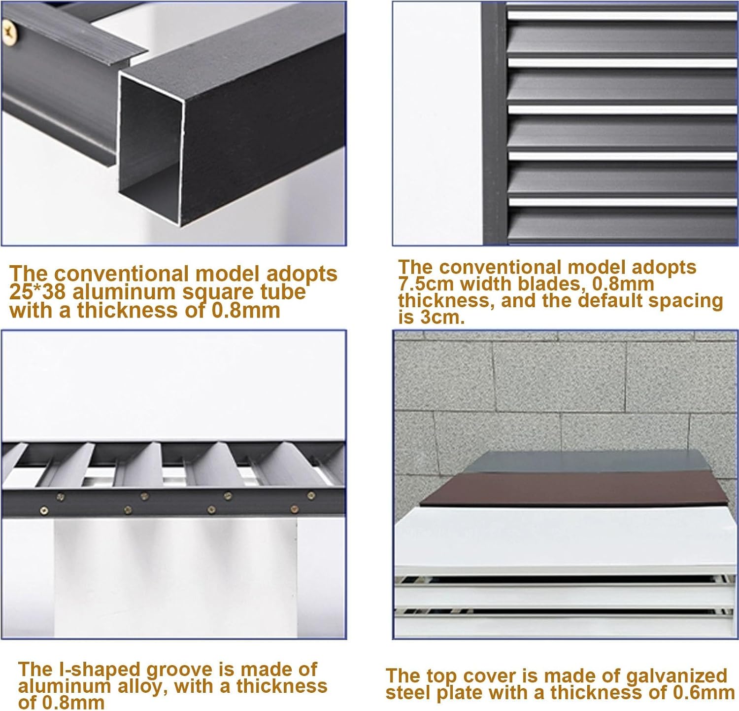 GENERIC Couvercle De Climatiseur Et Pompe à Chaleur En Aluminium Robuste, Mini Housse De Climatisation Fendue, Protection Contre Le Bruit Pour Les Unités Extérieures, Utilisation En Intérieur/extérieur