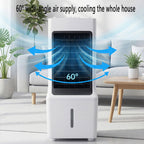  Climatiseur Mobile Sans Évacuation Rafraîchisseur D'Air Portable Avec 3 Vitesses Climatiseur Mobile Silencieux Avec Réservoir D’Eau 12L Oscillation 60° Ventilateur Refroidisseur D'Air Économe Énergie