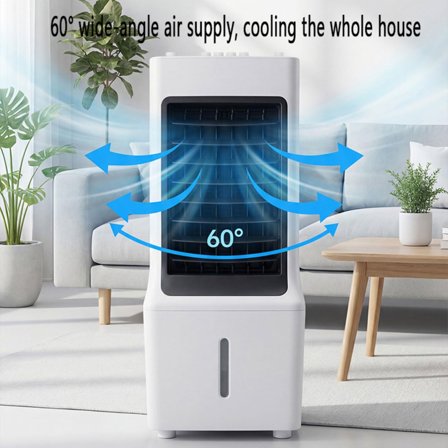 GENERIC Climatiseur Portable Avec Oscillation à 60°, Refroidisseur Par évaporation Sans Conduit, Refroidisseur Silencieux Pour Intérieur/extérieur, Ventilateur De Refroidissement Pour Chambre à Coucher Et
