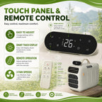  Climatiseur Portable 4700 BTU, AC Mobile 450W Pour Tente RV, Ventilateur De Déshumidificateur De Refroidissement 4-en-1 Avec Contrôle Tactile, Unité D'auto-évaporation Silencieuse Pour Van Life Small