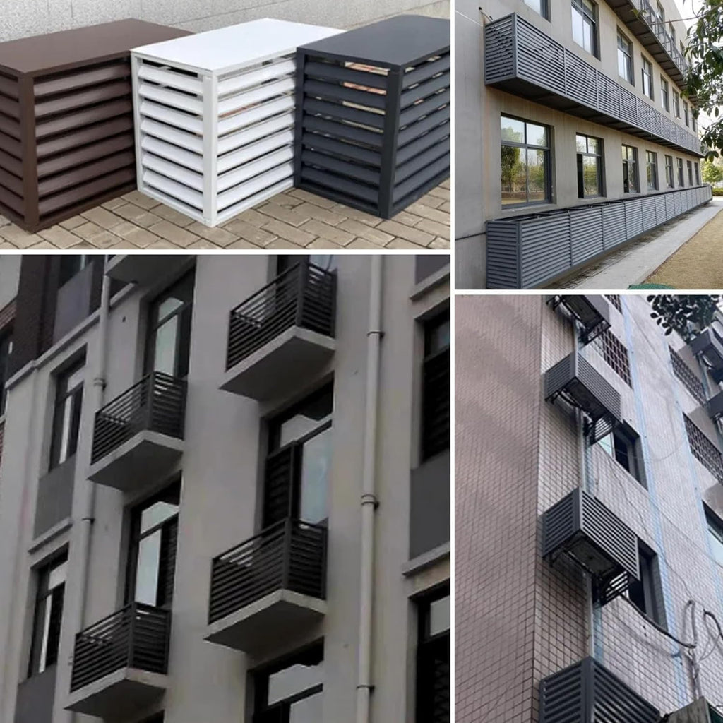 GENERIC Housse De Protection En Aluminium Pour Climatiseur Extérieur, Protection De Pompe à Chaleur Pour Unités Divisées, Réduction Du Bruit, Support Polyvalent Pour Plantes, Protection Extérieure Résistante