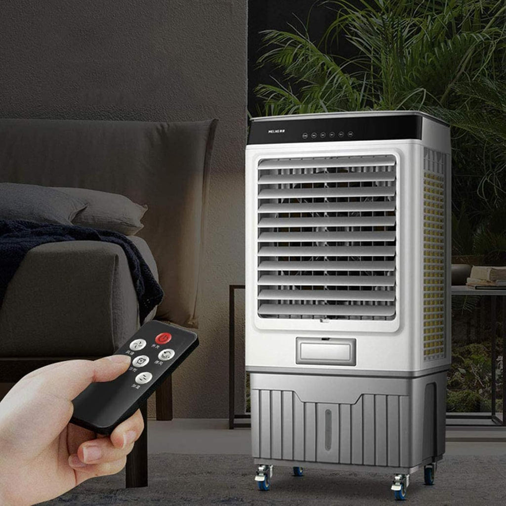  Climatiseur Mobile, Refroidisseur D'air Par évaporation 3 En 1, 3 Vitesses De Vent, Réservoir D'eau De 50 L, Avec 6 Glacières Et Télécommande, Minuterie De 1 à 7 H, Ventilateur Portable