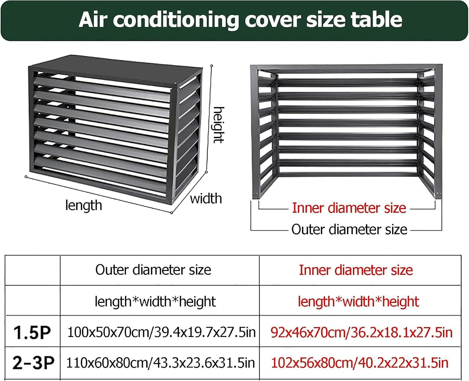  Housse De Protection Pour Climatiseur Extérieur, Résistante Aux Intempéries, Antivol, écran De Confidentialité, Protection Durable Pour Unités De Climatisation Séparées,